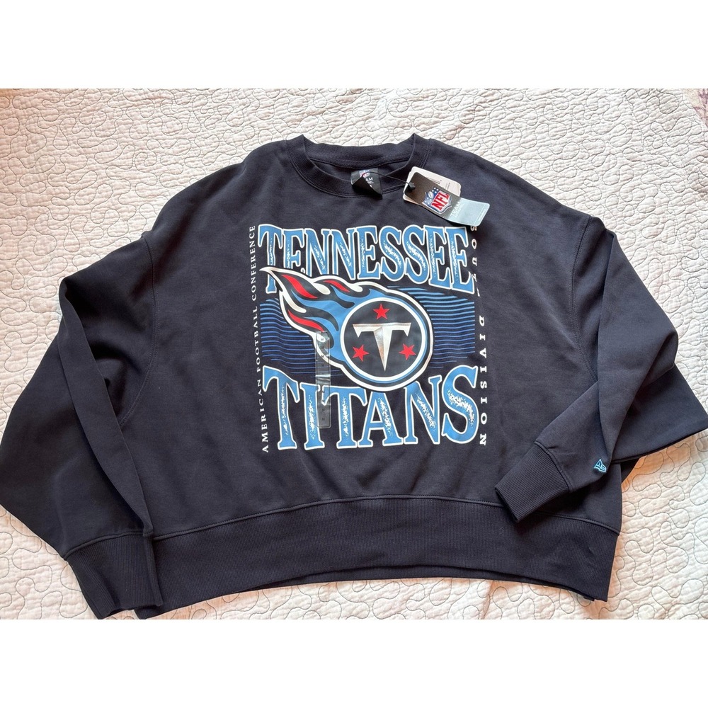 New Era NFL Tennessee Titans Womens Crewneck Boxy Sweatshirt Size Medium